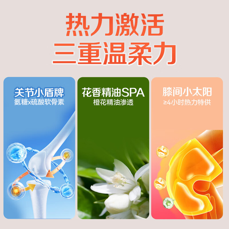 美泰双键软骨素舒润护膝贴 氨糖软骨素暖贴加热贴 艾草关节贴 膝盖热敷 5盒30贴