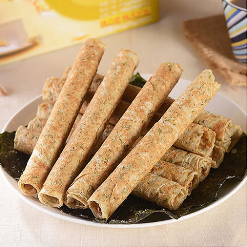 波力海苔味蛋卷中秋节礼盒铁罐装营养代餐酥脆饼干食品糕点点心热门 324g海苔味*3(共18包)