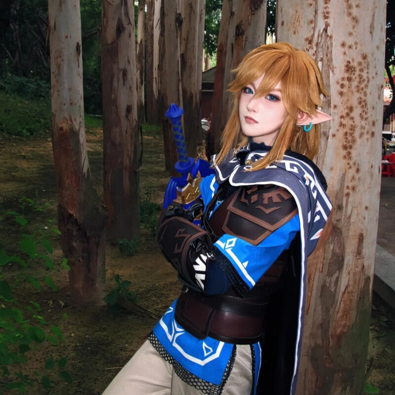 班达熊林克cos服塞尔达传说2王国之泪cosplay动漫游戏角色扮演卡通周边 林克cos服+配饰+精灵耳 XS