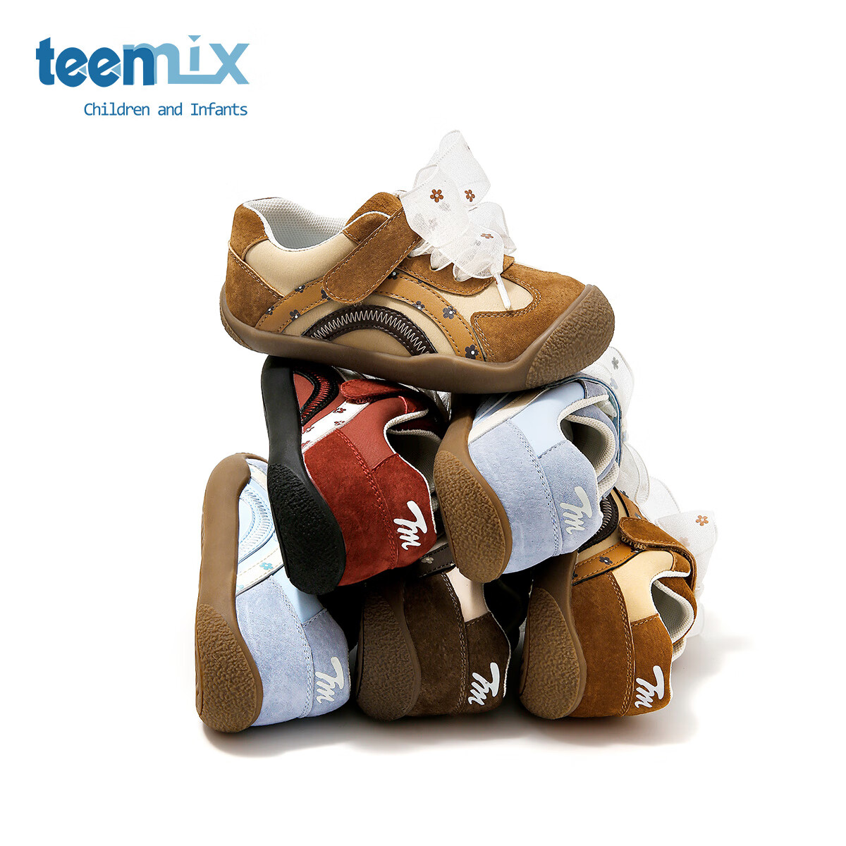 天美意天美意童鞋2025秋季新款女童百搭中大童女孩复古韩系休闲德训鞋 酒红色 27