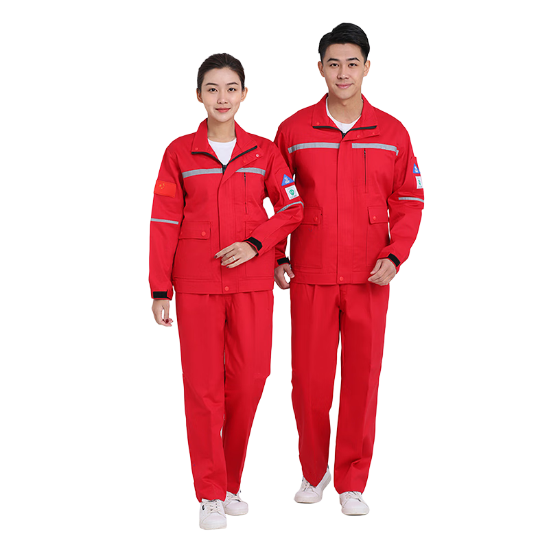 勝麗(SHENGLI) 阻燃防靜電分體工作服勞保服 紅色 2XL碼 ZR033R