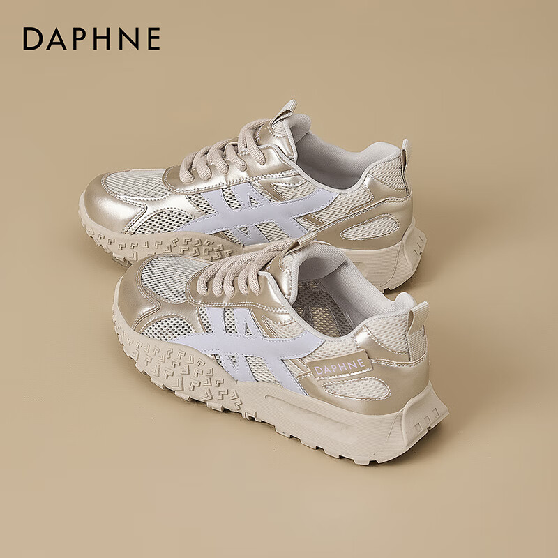 达芙妮复古透气阿甘鞋女2026夏季时尚新款休闲德训鞋通勤软底运动鞋 紫色 【轻便透气】 37