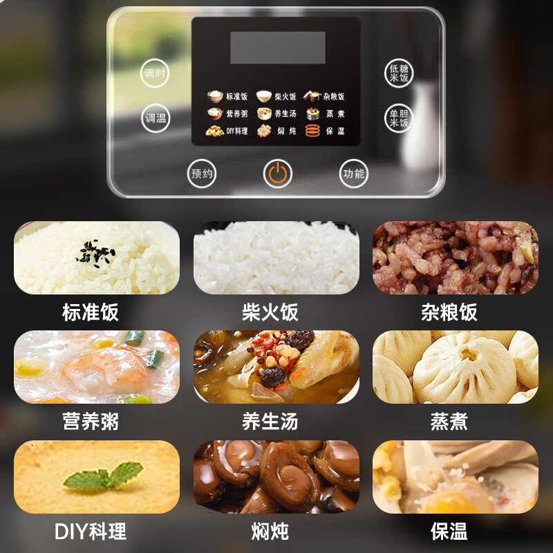 千寿日本无涂层多功能低糖电饭煲米汤分离沥米饭捞米蒸饭锅电饭锅家用1-4个人QS-A03E 闪灰色 3L 升级304不锈钢内盖[1-4人用]