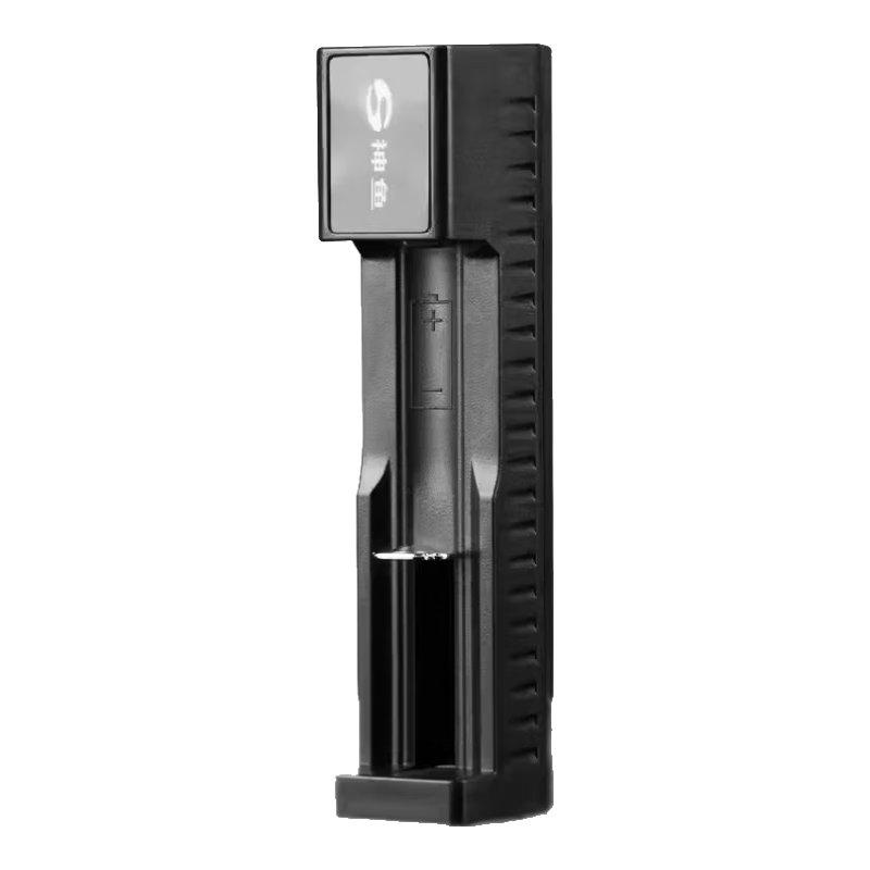 神魚(yú)（SHENYU）可充電鋰電池3.7V/4.2V 大容量26650強光手電筒頭燈小風(fēng)扇 充電器+一節26650鋰電池