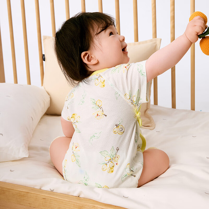 巴拉巴拉新生儿衣服宝宝包屁衣三角衣2025新款两件装夏装轻薄舒适 黄色调201同色不同款2件装 73cm