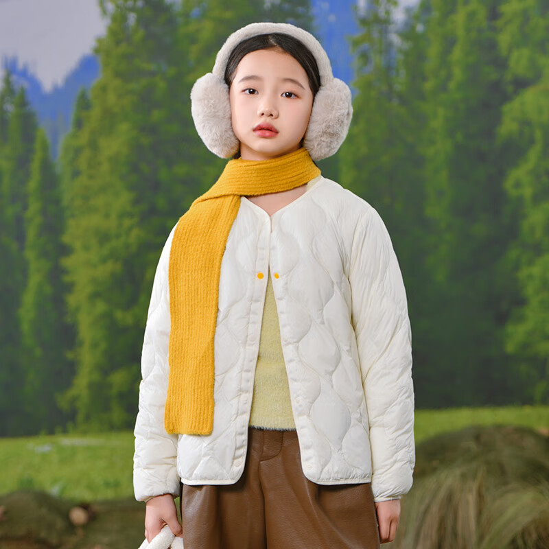 雅鹿雅鹿儿童轻薄羽绒服内胆男女童2024冬季新款外套中大童保暖亲子装 月影白 亲肤0重感 170cm 大人可穿（充绒量56g）