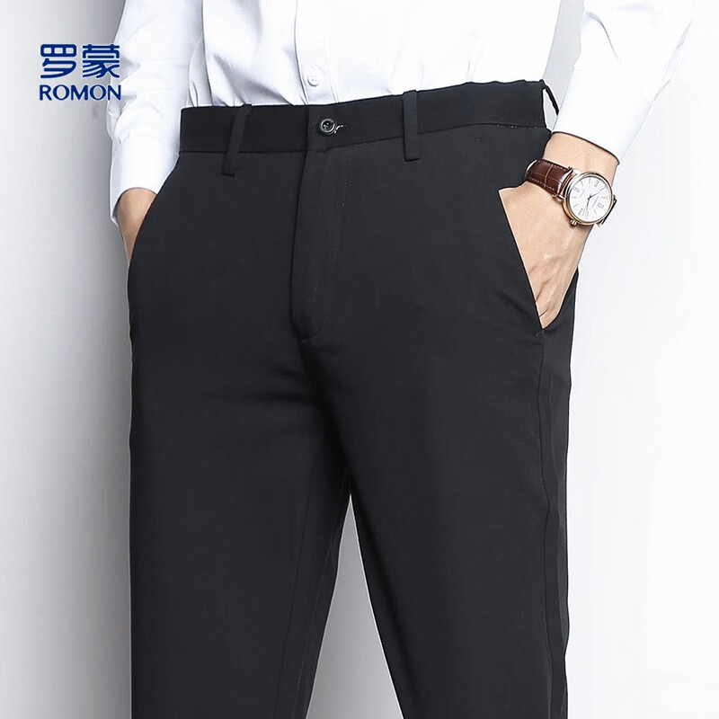 罗蒙【四面弹】休闲裤男夏季商务舒适简约通勤男士直筒裤西裤子