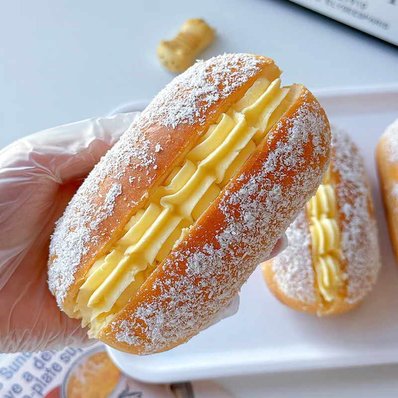 不多言整箱椰蓉奶油面包夹心蛋糕老式手撕糕点心早餐营养休闲小吃零食品 500g 【1箱/10包】椰蓉奶油面包