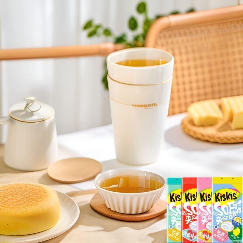 酷滋（Kiskis） KisKis情話抽紙口香糖表白紙條糖無糖夾心口香糖水蜜桃泡泡糖 超值42盒-水蜜桃味