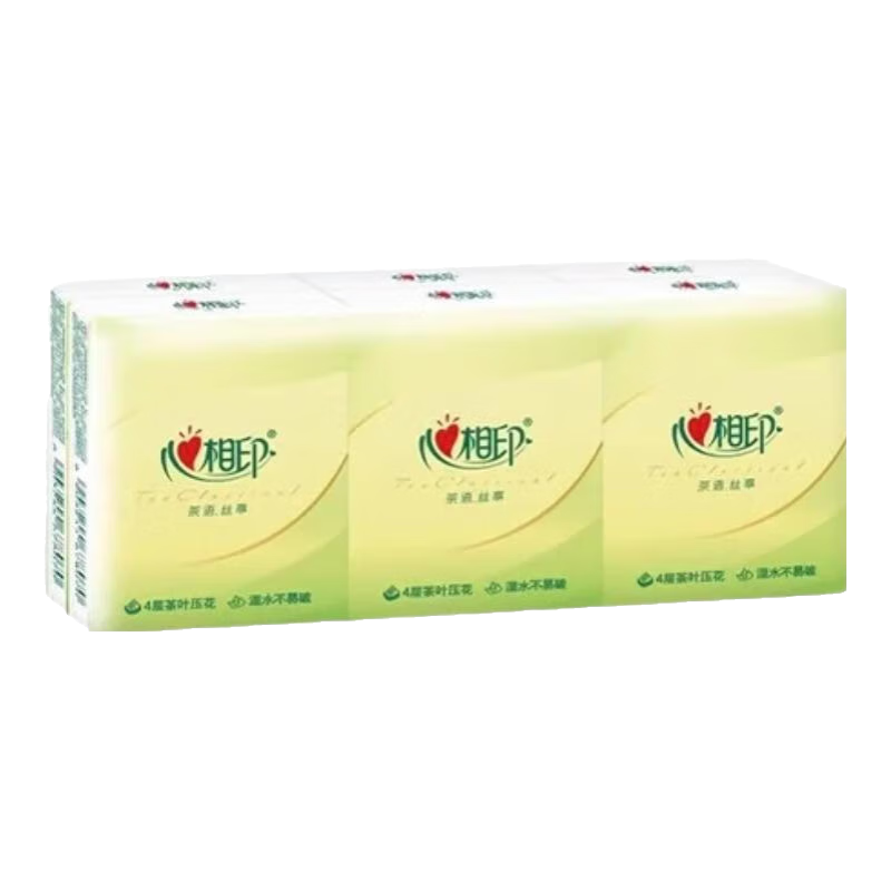 心相印手帕纸茶语迷你纸巾餐巾纸便携纸手帕面巾纸出行小包纸巾 茶语丝享 4层 6片*12包 5.02元(需领券折合/2.51)