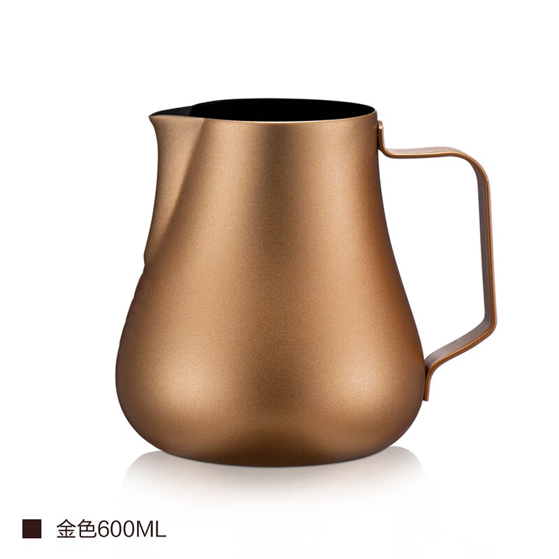 帝國(guó)(Diguo)蝶戀花拉花缸600ml 尖嘴胖肚不銹鋼奶泡杯咖啡拉花杯打奶泡器 金色 600ml