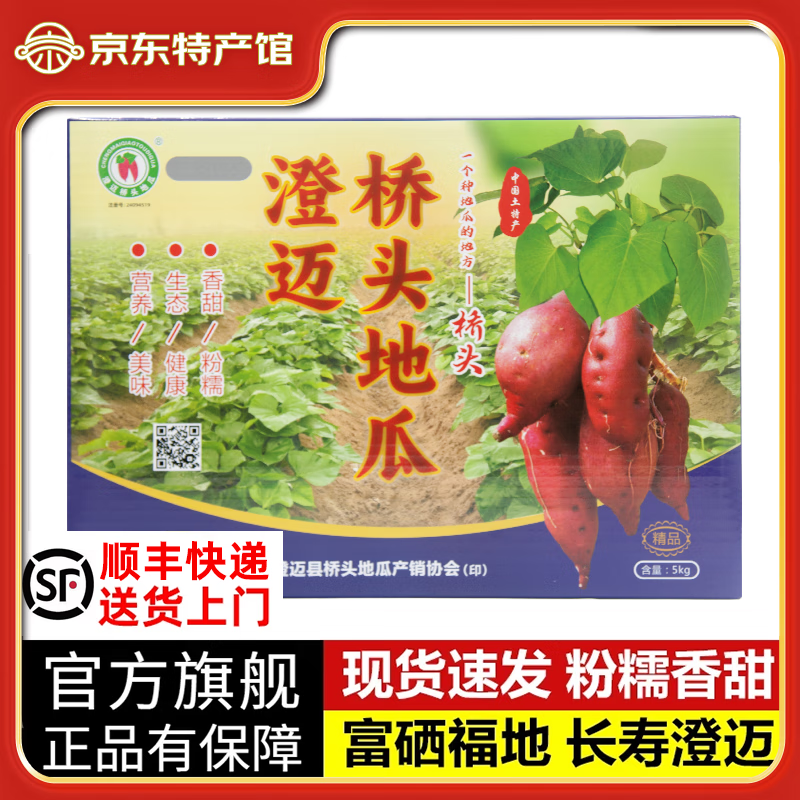 有鲜气海南澄迈馆 正宗桥头地瓜 长寿之乡珍品富硒地瓜沙地红薯源头直邮 正版5斤中果 单果2-4两(净重) 京东折扣/优惠券