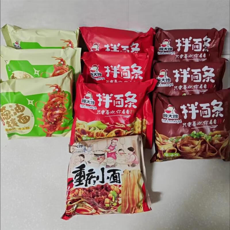 顧大嫂拌面條免煮非油炸蔥油紅油炸醬面宿舍速食泡面方便面蕎麥面 顧大嫂拌面條【蔥油拌面】【特惠