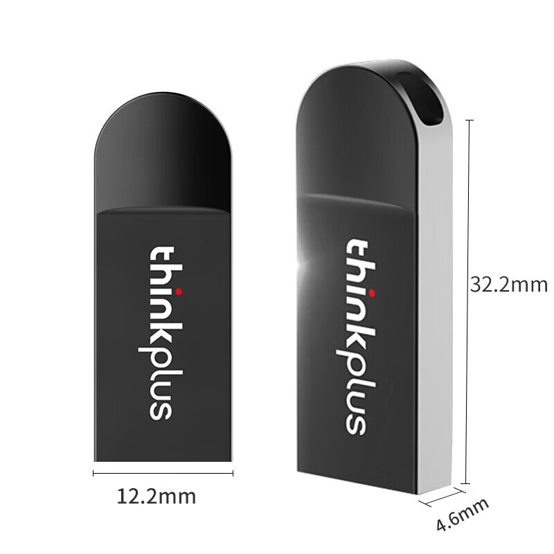 【精选】u盘mu222适用USB2.0金属闪存盘车载音乐thinkplus联想u盘 黑色 8GB