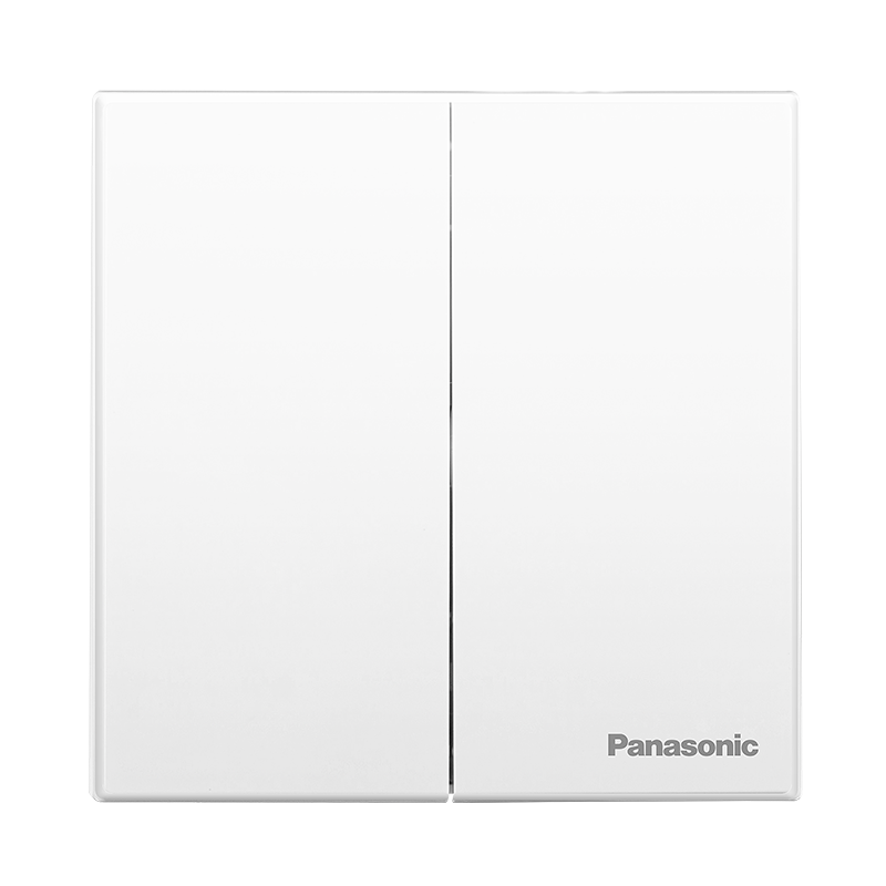 松下（ Panasonic） 开关插座面板 二开双控开关面板 双开双控墙壁开关 悦宸系列86型 WMWM504 白色