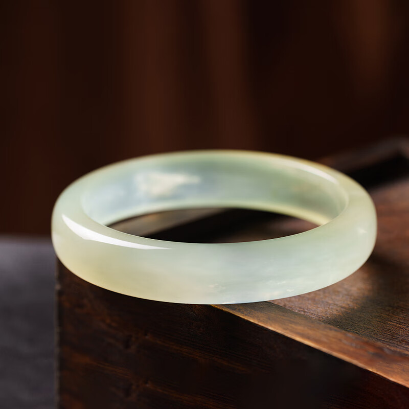 诗栀岫玉手镯辽宁岫岩玉镯子高冰秀玉冰透方镯子釉玉 选款1