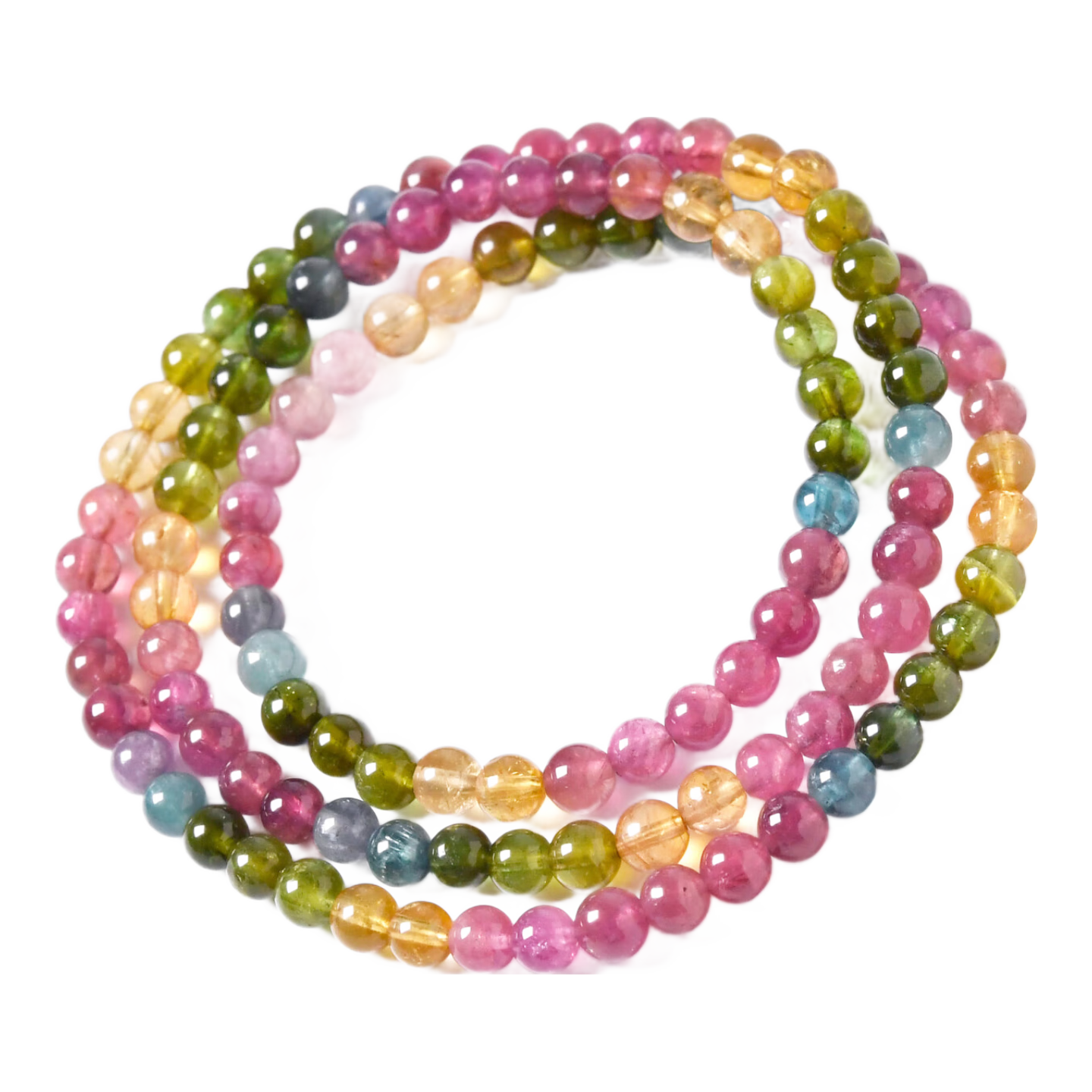 玉有情收藏級(jí)天然碧璽多圈水晶手鏈女彩虹色漸變巴西老料轉(zhuǎn)運(yùn)手串送老婆