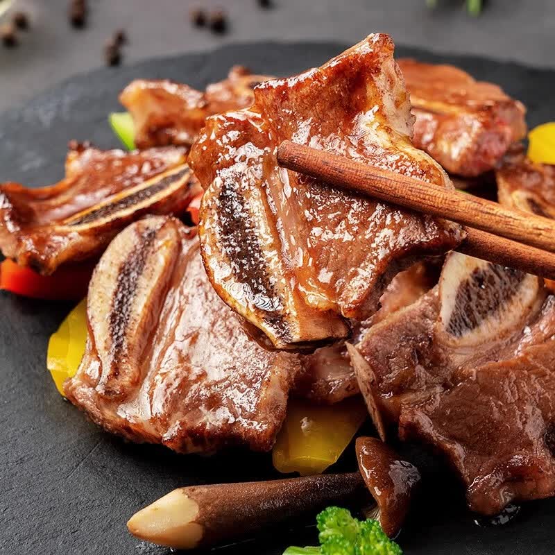 NONFUN HAONIU黑椒牛仔骨带骨牛肋排微腌牛排骨 冷冻牛肉生鲜烧烤食材 厂家直发 黑椒牛仔骨 1200g/3袋