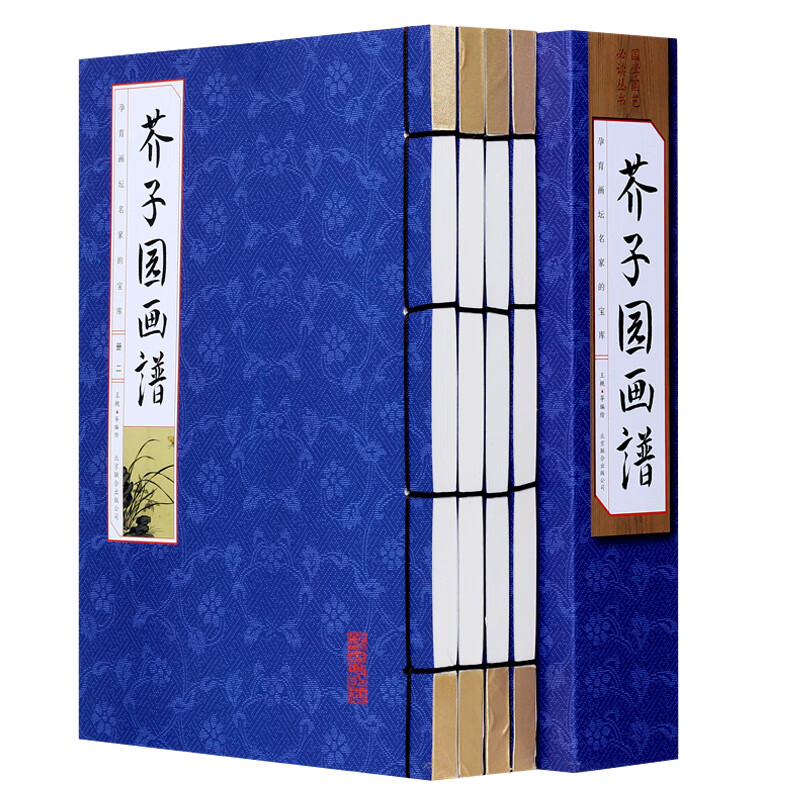 国学经典书籍-芥子园画谱全4册文白对照中国传世山水画写意花鸟人物梅名画工笔画竹国画书技法入门书