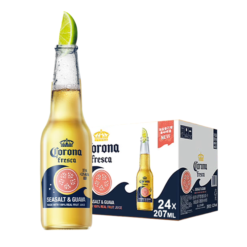 科罗娜（CORONA）海盐番石榴果啤啤酒207ml*24瓶整箱装【新品】