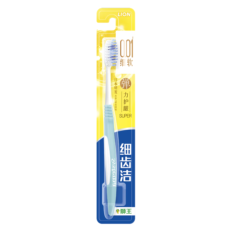 狮王（Lion）细齿洁弹力护龈牙刷国产软毛牙刷深入清洁弹力刷柄1支装