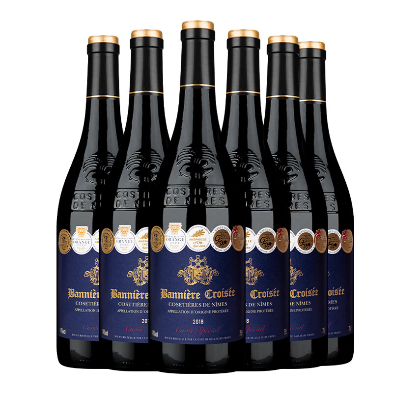 十字军旗（BANNIERE CROISEE）法国原瓶进口红酒 AOP干红葡萄酒750ml*6 整箱装