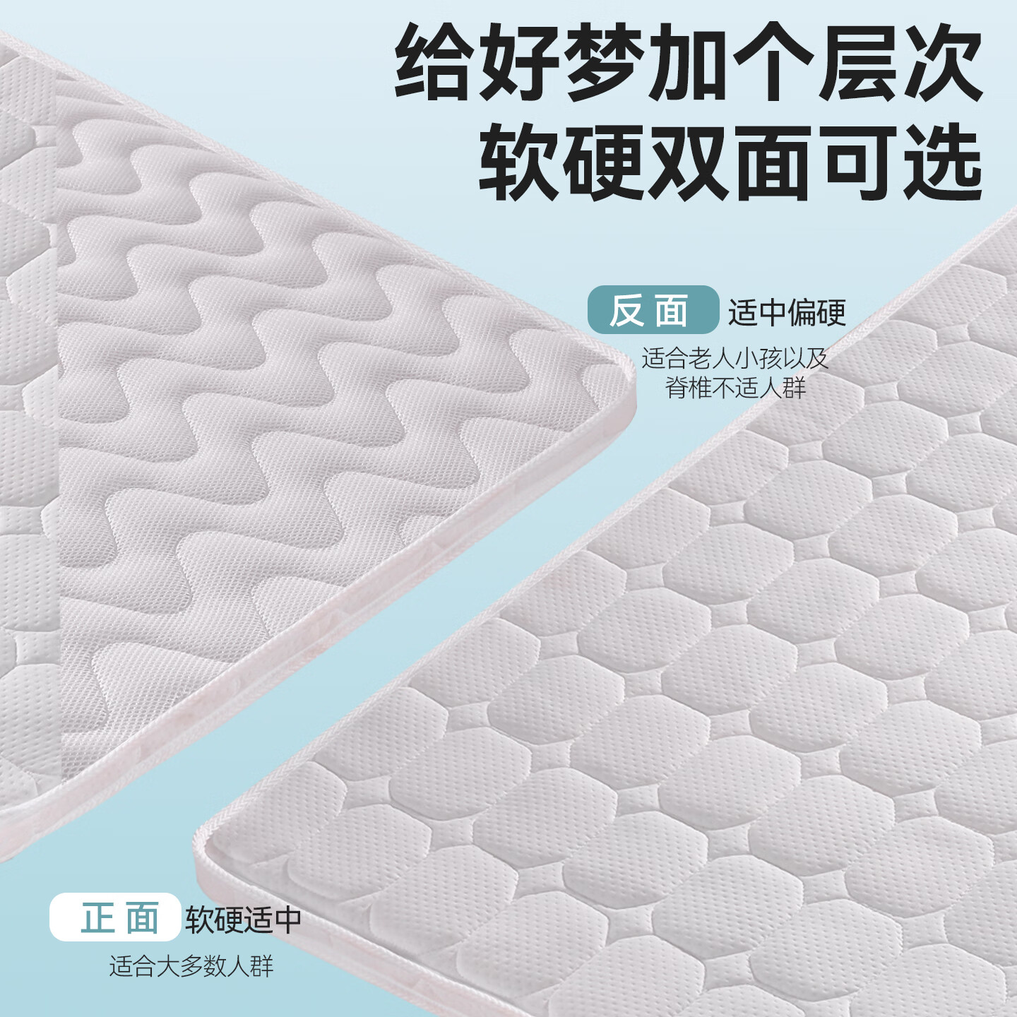 卡裴尔学生宿舍椰棕床垫单人租房专用可折叠大学生寝室90x190椰棕乳胶垫 三折叠适中3cm无胶3E棕+面料+1CM乳胶 900mm*2000mm