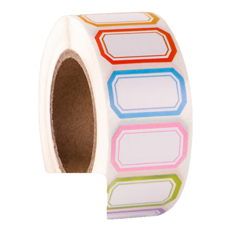 不干胶标签贴纸标签贴口取纸姓名贴自粘标记贴价格分类防水可粘卷装大小号便签贴区分易撕文件手写可撕仓库 【单栏 25×15】1卷800贴