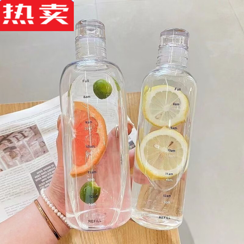 龙广祥德国进口品质时间刻度玻璃杯子大容量冷泡茶瓶子冷萃新款网红喝水 300时光刻度杯