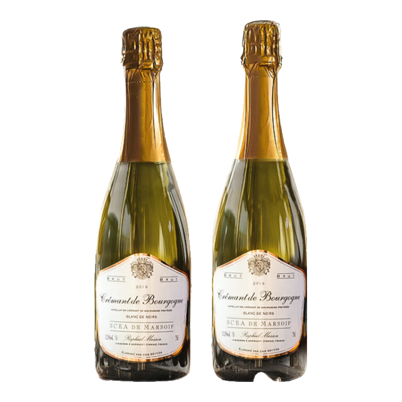 菲特瓦法國(guó)原瓶進(jìn)口起泡酒白葡萄酒果香味檳氣泡酒年貨禮盒春節(jié)送禮 勃艮第黑中白起泡酒 750ml雙支裝 配香檳杯