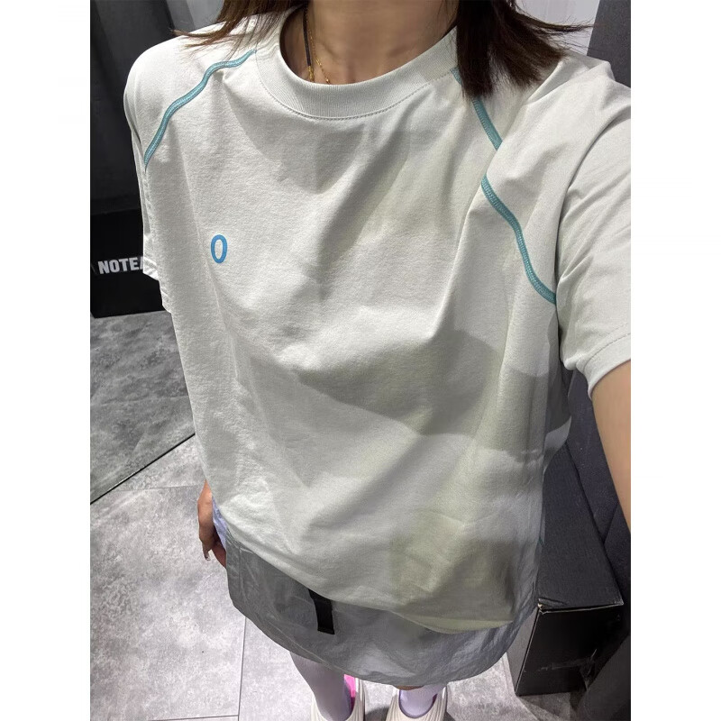 POUM美式高街短袖T恤男夏季潮牌薄款宽松运动上衣简约五分半袖打底衫 CQS-1517紫色 3XL