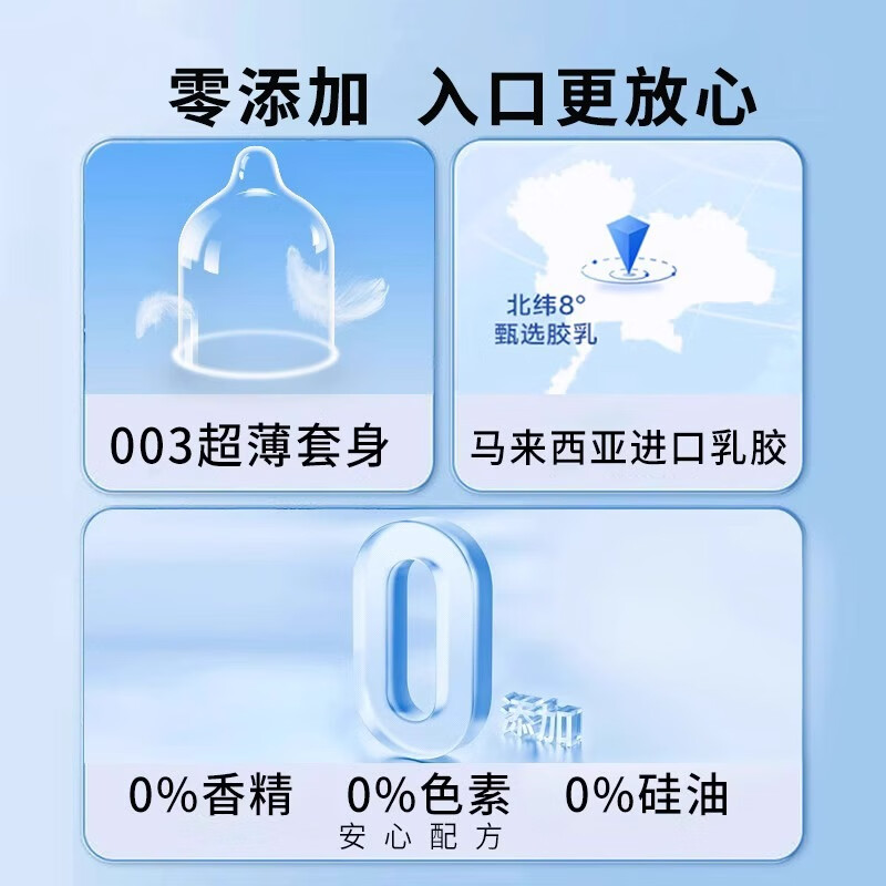 菲罗尼亚卫纵零添加超薄避孕套超薄0.03安全套无油味裸入隐形裸感 零添加无硅油 超薄口娇套10只装