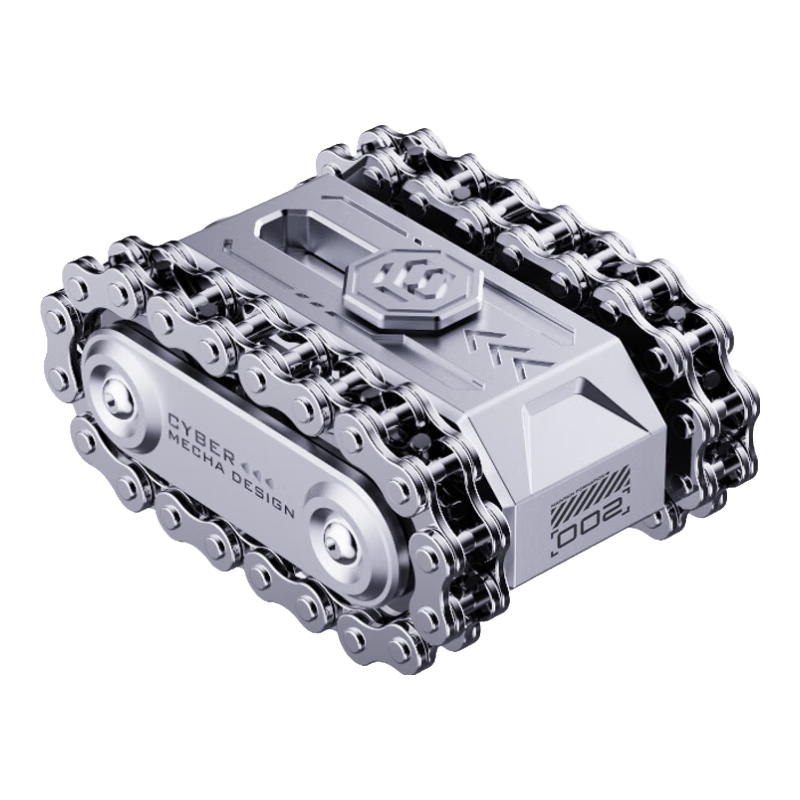 KELEIGE解壓玩具edc指尖陀螺機械坦克黑科技減壓發(fā)泄神器辦公室手把件男 履帶滾動(dòng)推牌【002坦克】電鍍銀 解壓高級大人玩具機械金屬