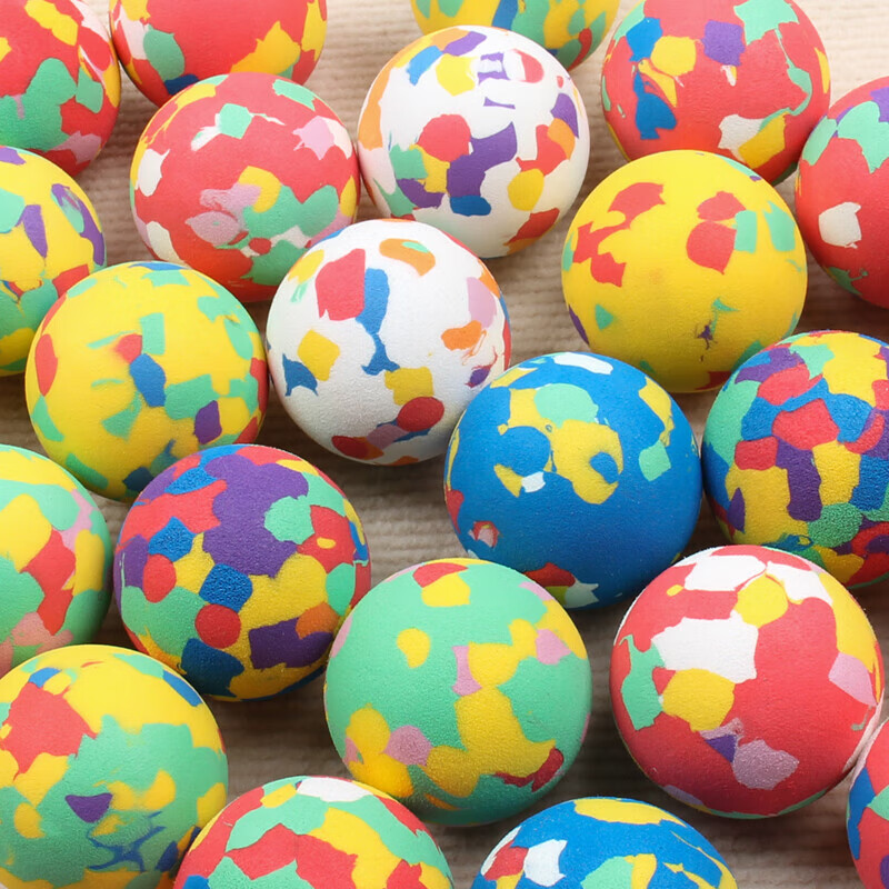 海绵球EVA发泡球其他体育用品儿童玩具实心球幼儿园彩色投掷球 6.3cm花色10个装 颜色混发