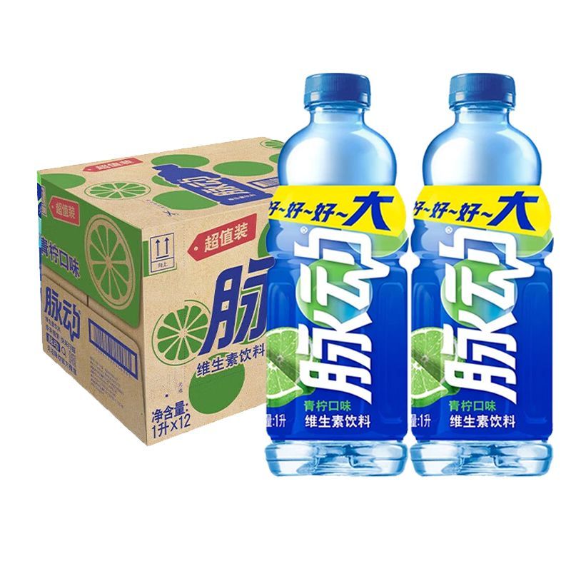 脉动（Mizone）1L*8瓶 青柠味桃子味大瓶囤货出行做运动饮料低糖维生素c饮品 青柠口味8瓶【大瓶装】