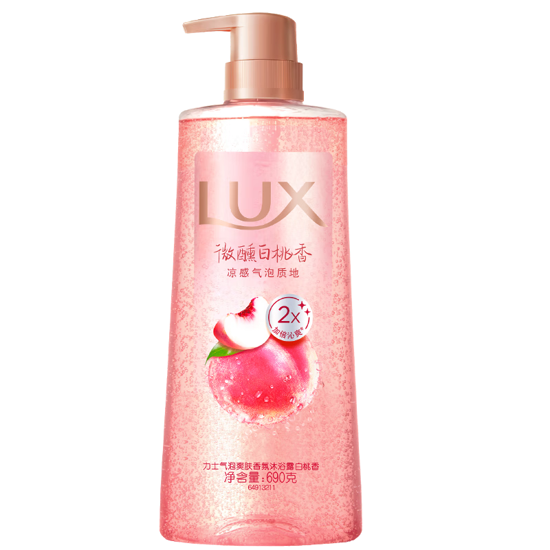 力士(LUX)沐浴露 气泡爽肤香氛沐浴露白桃香690g
