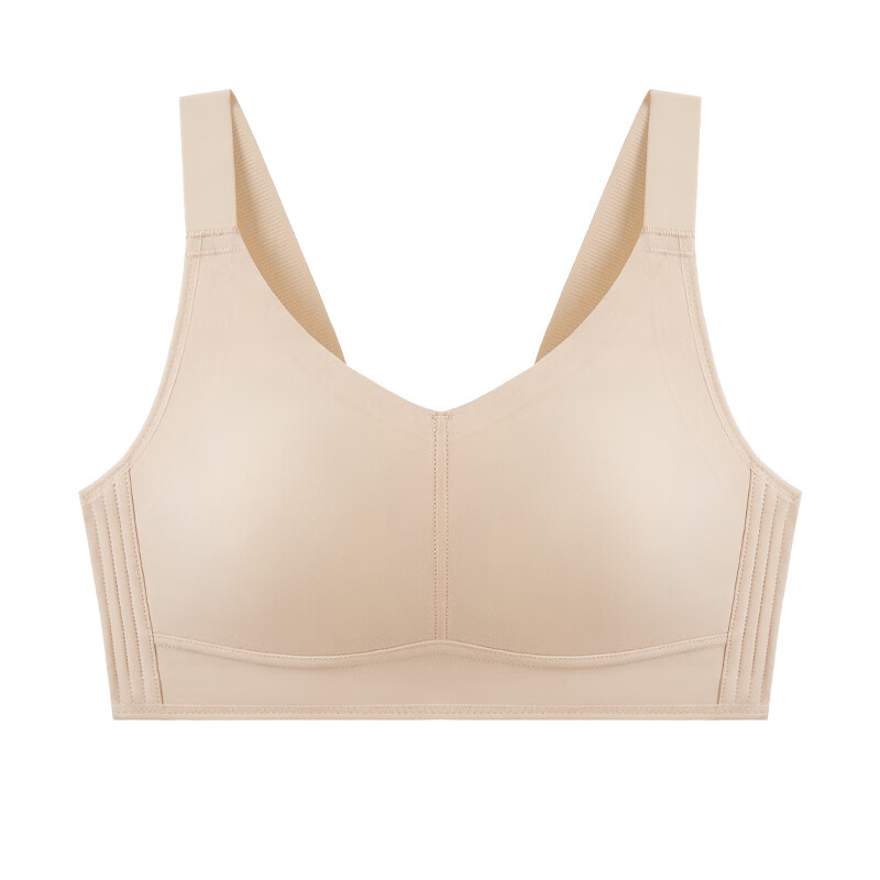 千奈美无痕大胸显小兔耳杯内衣女夏大码薄款无痕收副乳文胸 冰肌肤 85B C