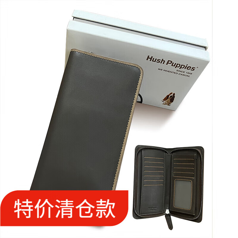 Ͼ��ʿ��Hush Puppies����ʿǮ������ͷ��ţƤ�๦���ְ��࿨λ�������������͸��������� ��ɫ 123Ԫ