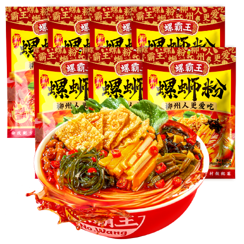 螺霸王螺蛳粉加辣加臭370g麻辣味柳州螺丝粉速食 加辣加臭370g*7袋+大片腐竹3包