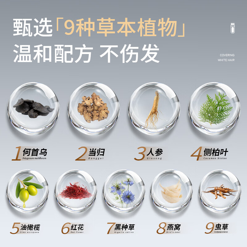 集草师美发笔遮盖白发神器不掉色一次性染头发笔植物补色补发根黑发纯色 棕栗色【天热防汗防水版】20ml*2