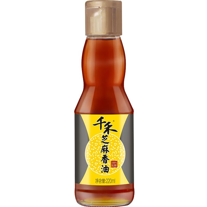 千禾芝麻油純正芝麻香油芝麻油純正220ml拌菜調(diào)味香油火鍋香油 千禾香油220ml-1瓶