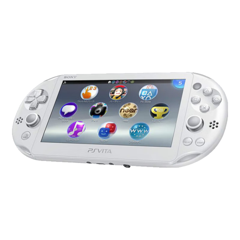 索尼（SONY）PSV2000游戲機(jī)原裝掌上掌機(jī)懷舊街機(jī)GBA游戲FC MD模擬器 經(jīng)典游戲在線下載 PSP升級(jí)款雙搖桿觸摸屏 冰河白 128G內(nèi)存卡
