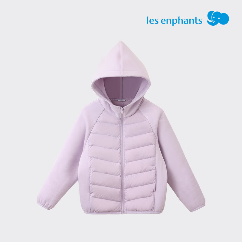 丽婴房儿童羽绒服男女童冬季轻薄连帽外套宝宝保暖上衣2025新款 丁香紫 160 cm