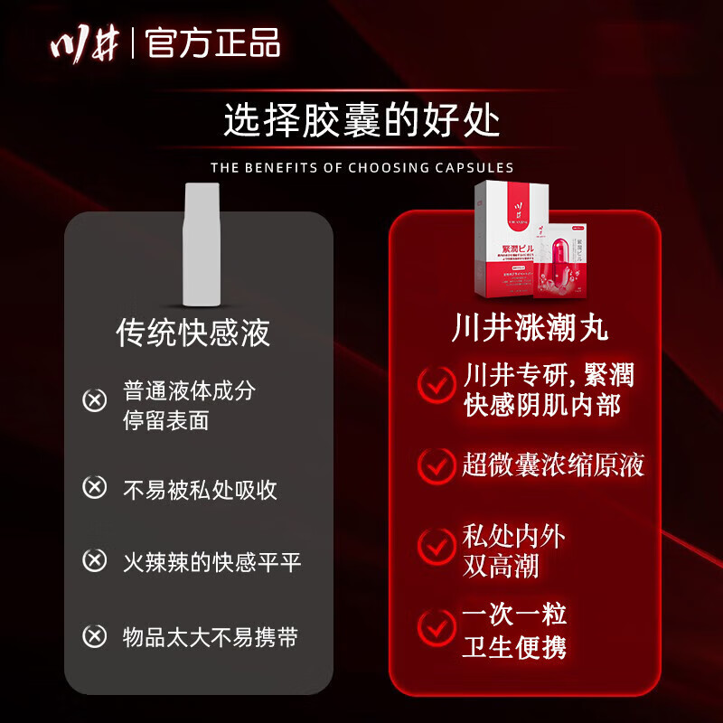川井女人私密紧致凝胶高快潮感液私处紧缩私密保养水润紧致润丹同房 10粒升级装+男延时丸