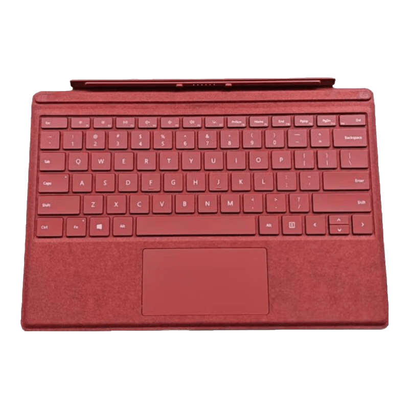 微软(Microsoft)Surface键盘Pro7/7+/6/5/4磁吸键盘实体键盘背光键盘原装平板保护套外壳12.3英寸 波比红键盘【简装】店保一年