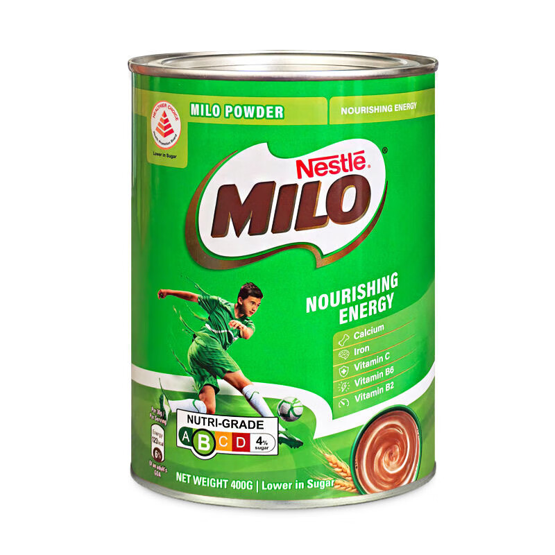雀巢（Neslte）美禄MILO三合一牛奶麦芽巧克力可可粉冲饮营养巧克力 美禄可可麦芽饮400g*1罐
