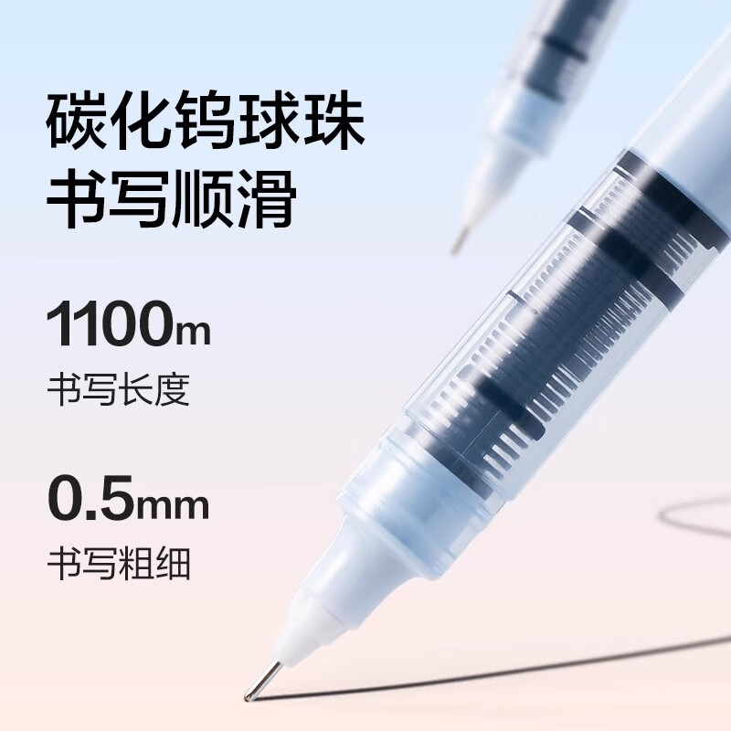 得力 IP联名直液笔系列0.5mm走珠笔全针管小清新水笔黑色学生用颐和园中性笔速干笔签字笔 【新升级4盒装】四色各2支 (2支/盒)