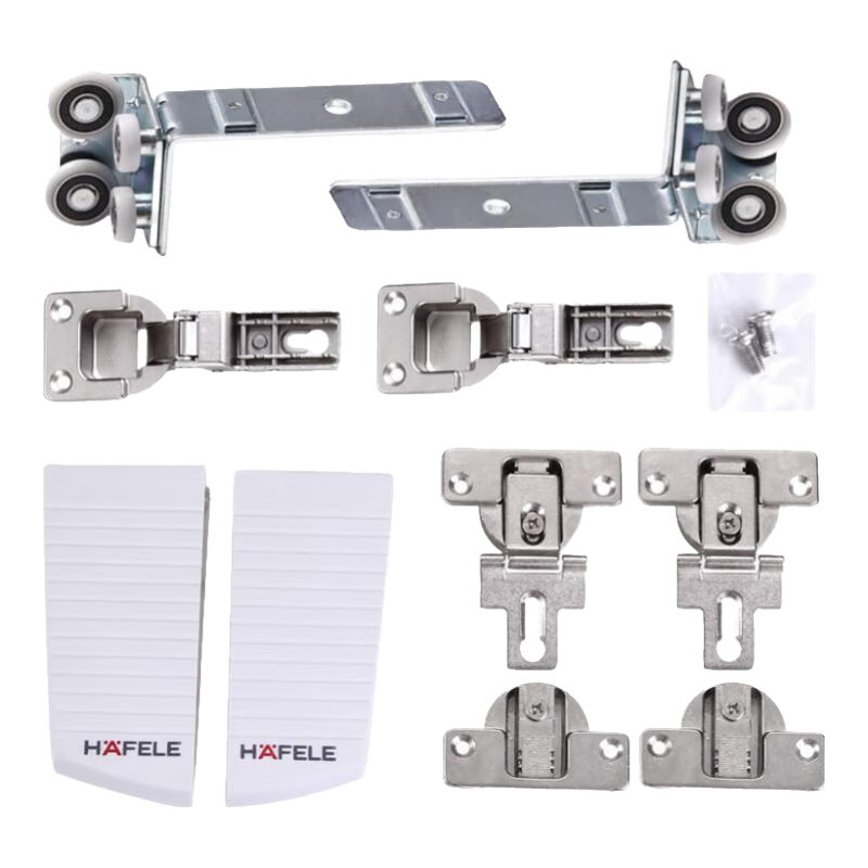 hafele 德國海福樂(lè )HAFELE 衣柜折疊移門(mén)吊輪 折疊門(mén)滑輪Slido Fold 4門(mén)套裝 含2.5米軌道 25KG