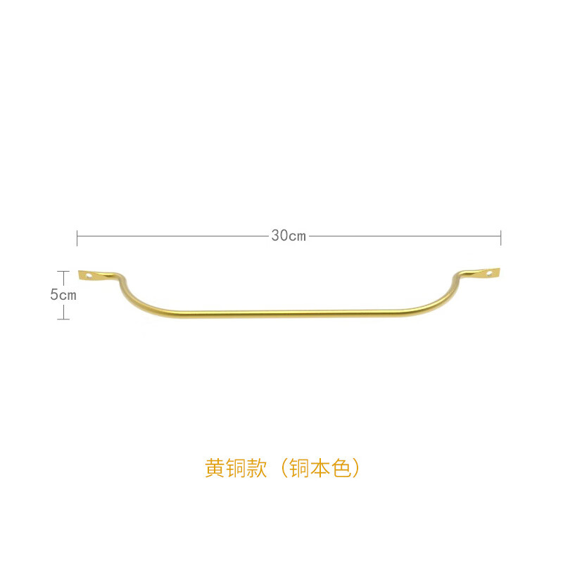 金色简约设计浴室卫生间墙挂式黄铜毛巾架手工锻造挂浴巾