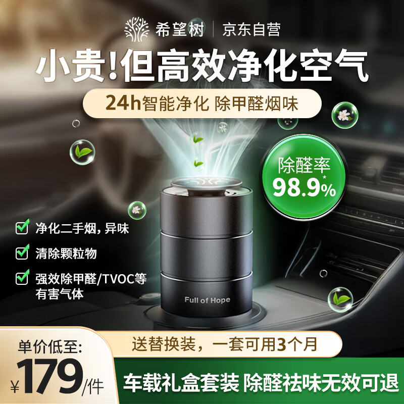 希望树车载除醛空气净化礼盒新车除甲醛除异味汽车车内除臭香薰